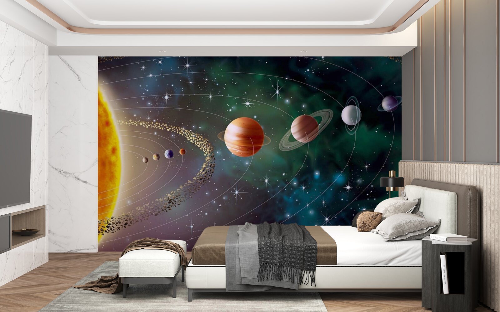Fototapeta kosmiczna procesja planet przed gwiazdą