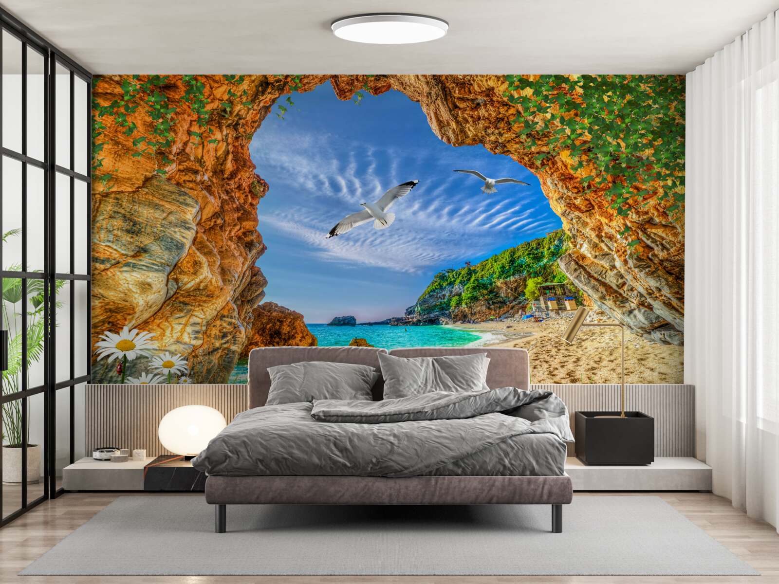 Fototapeta spojrzenie na ocean i lot kawek