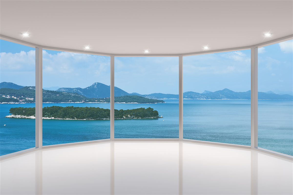 Fototapeta niesamowite panoramiczne widoki na ocean prosto z okien