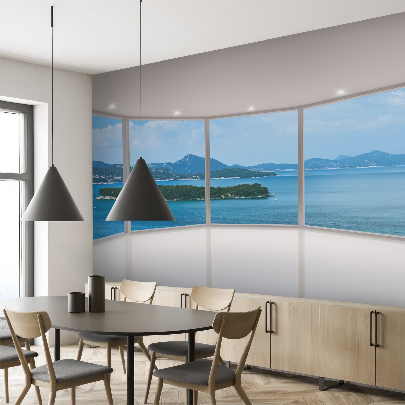 Fototapeta niesamowite panoramiczne widoki na ocean prosto z okien