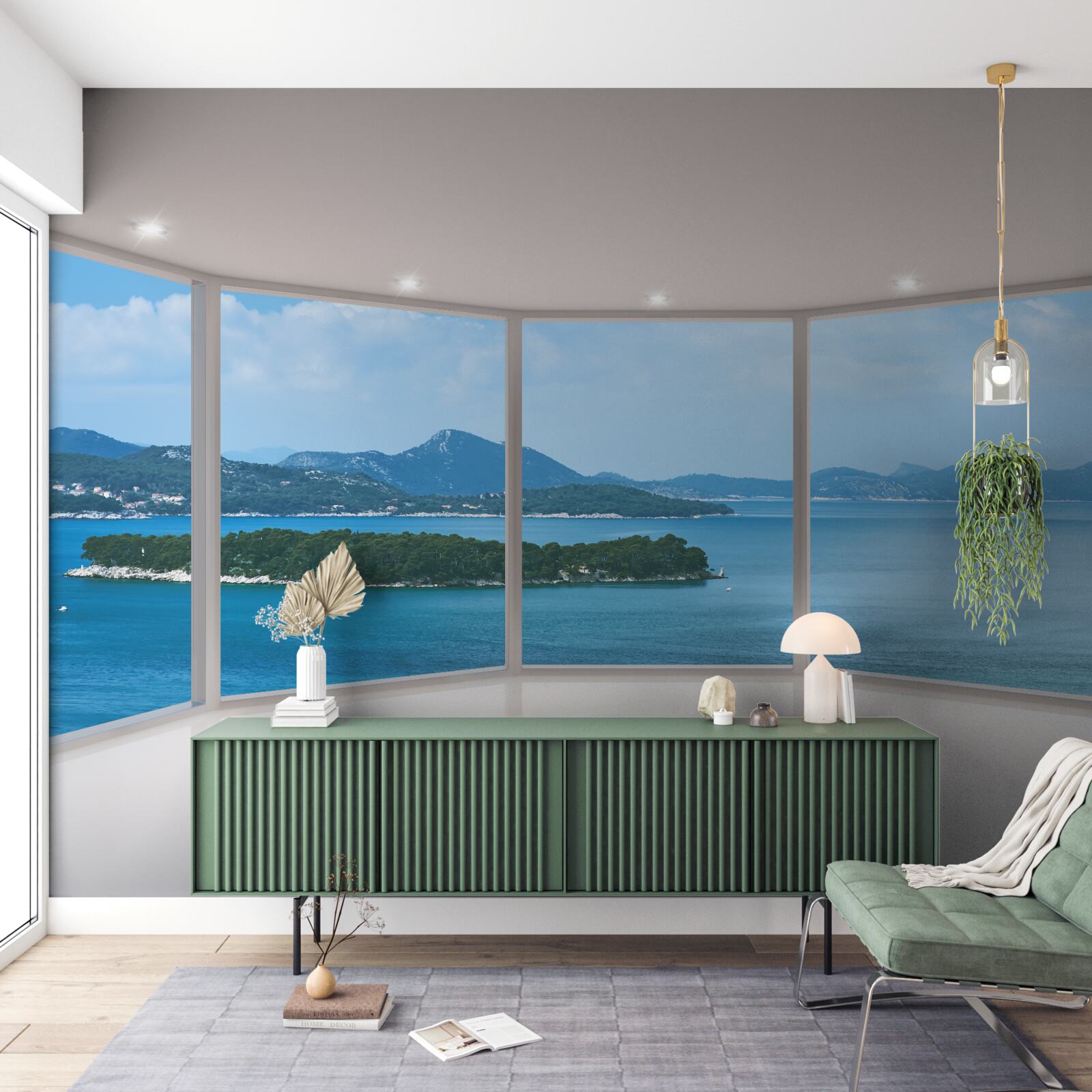 Fototapeta niesamowite panoramiczne widoki na ocean prosto z okien