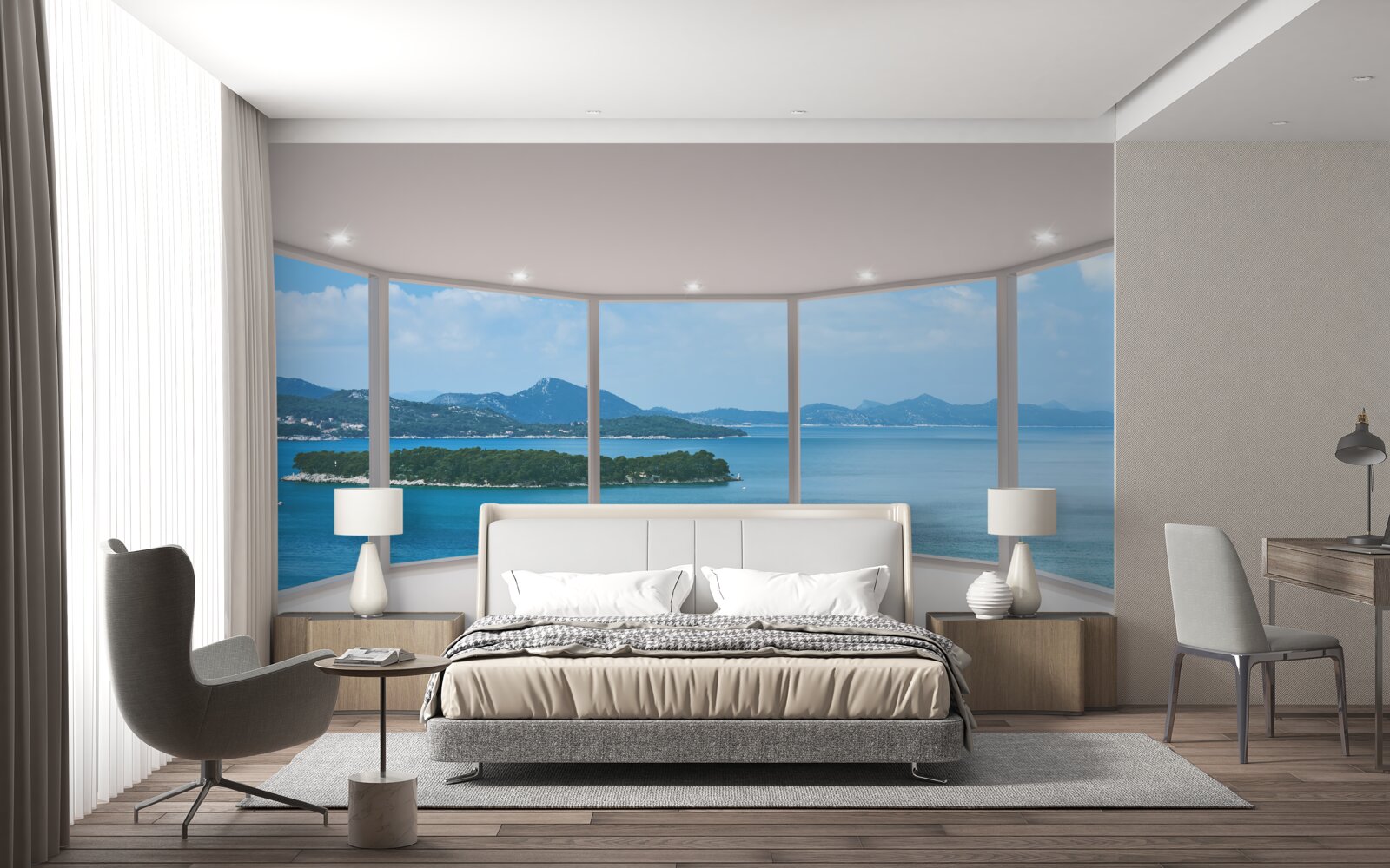 Fototapeta niesamowite panoramiczne widoki na ocean prosto z okien