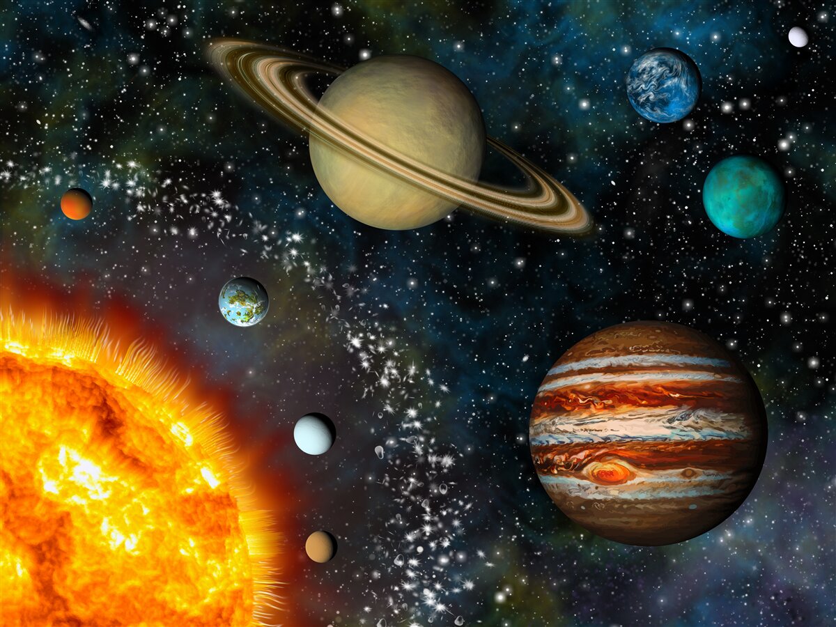 Fototapeta wymiary słońca i planet