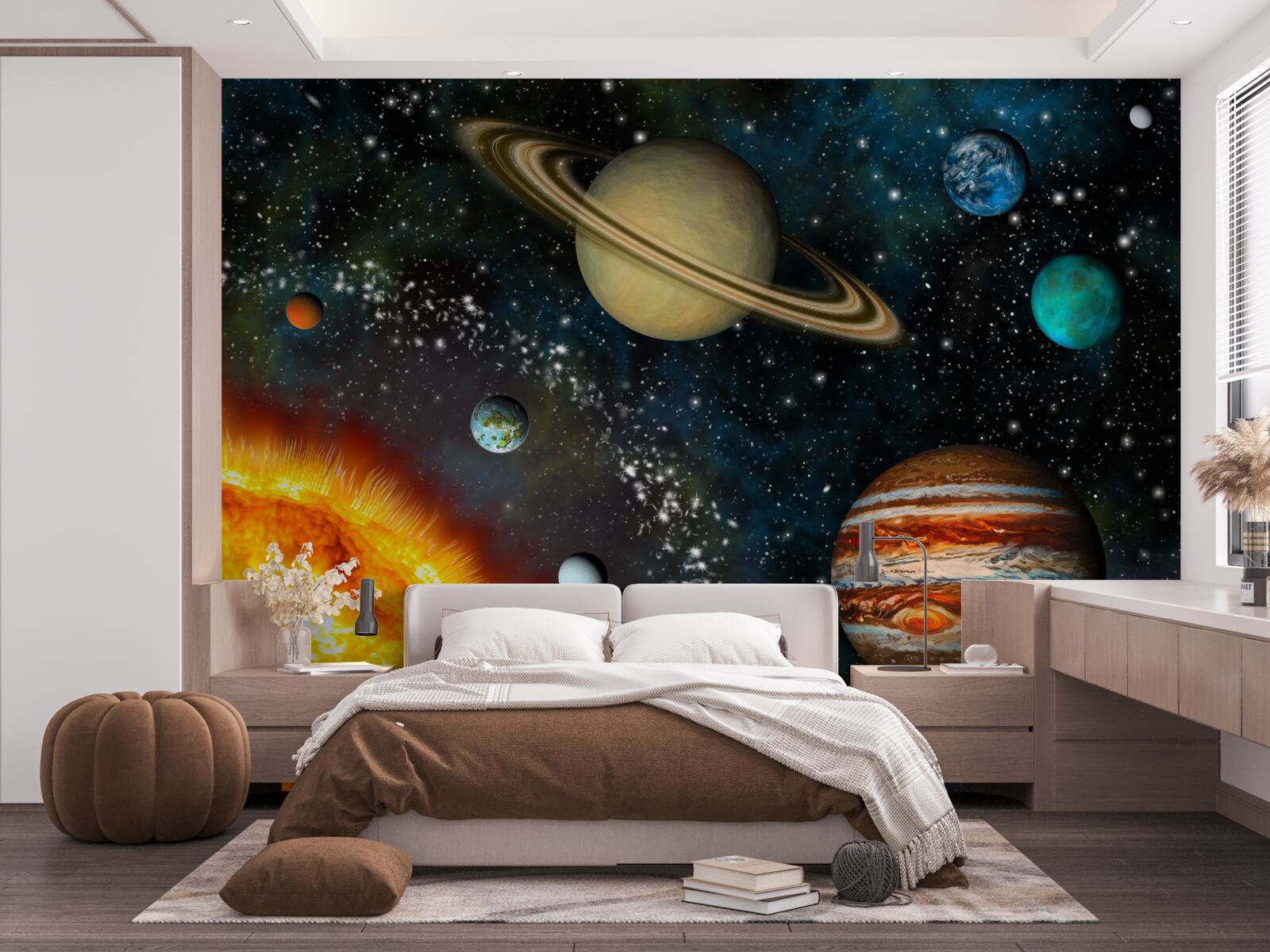 Fototapeta wymiary słońca i planet