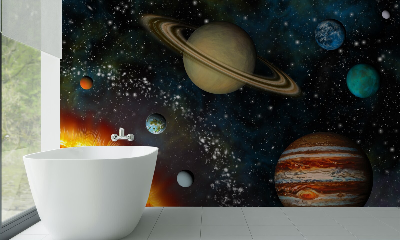 Fototapeta wymiary słońca i planet