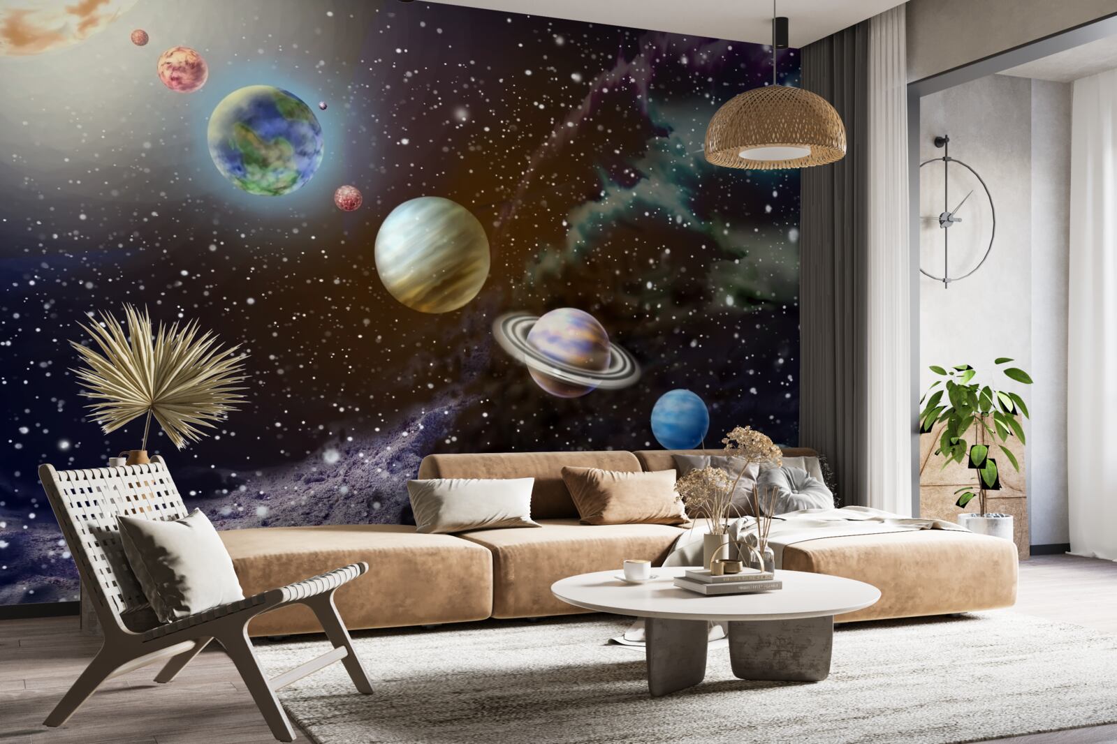 Fototapeta planety w kosmosie są ustawione w kolejce