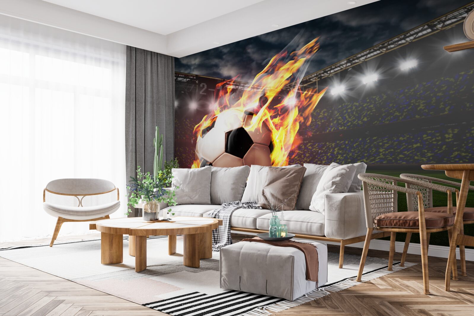 Fototapeta płonąca piłka nożna