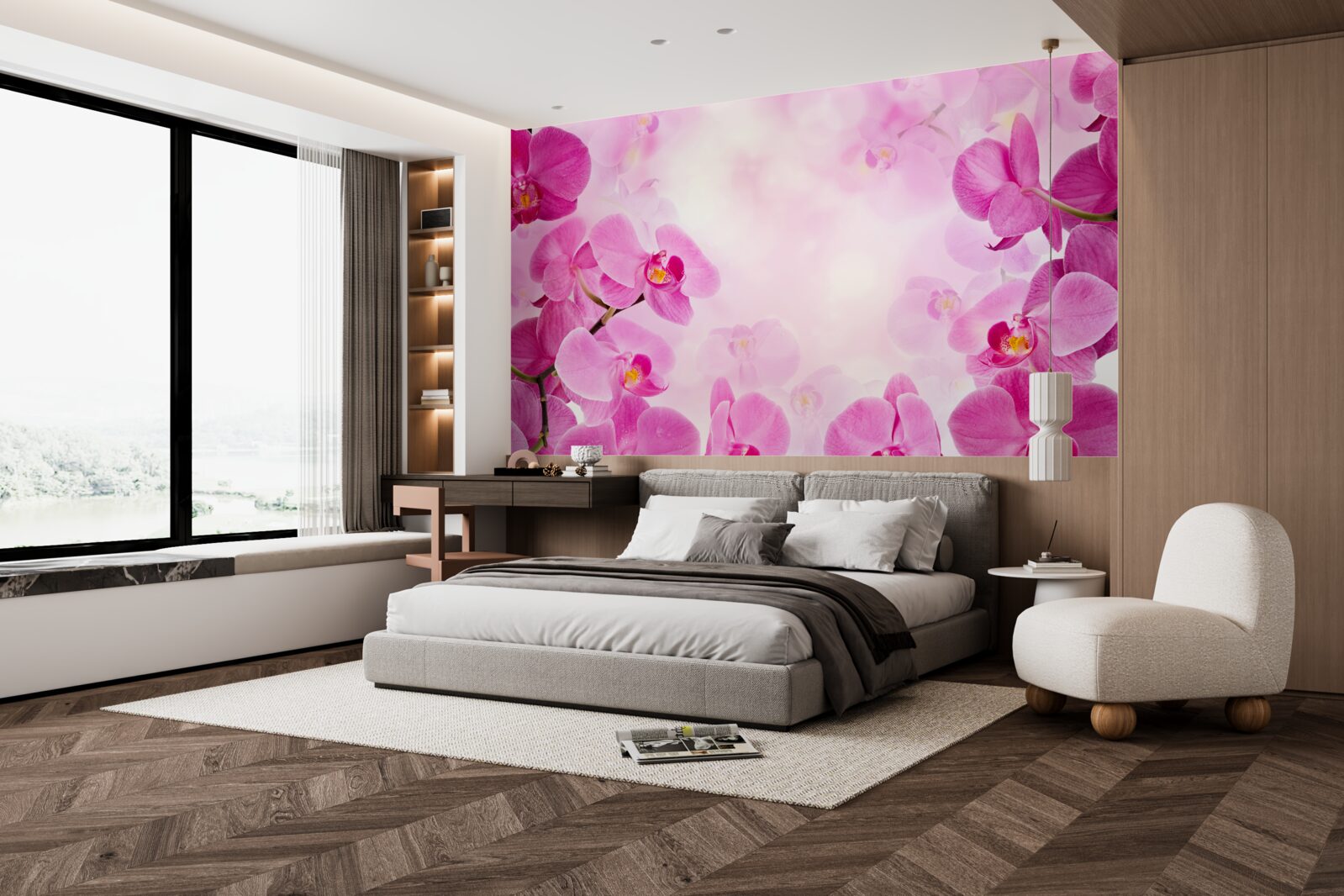 Fototapeta pąki fioletowej orchidei są duże