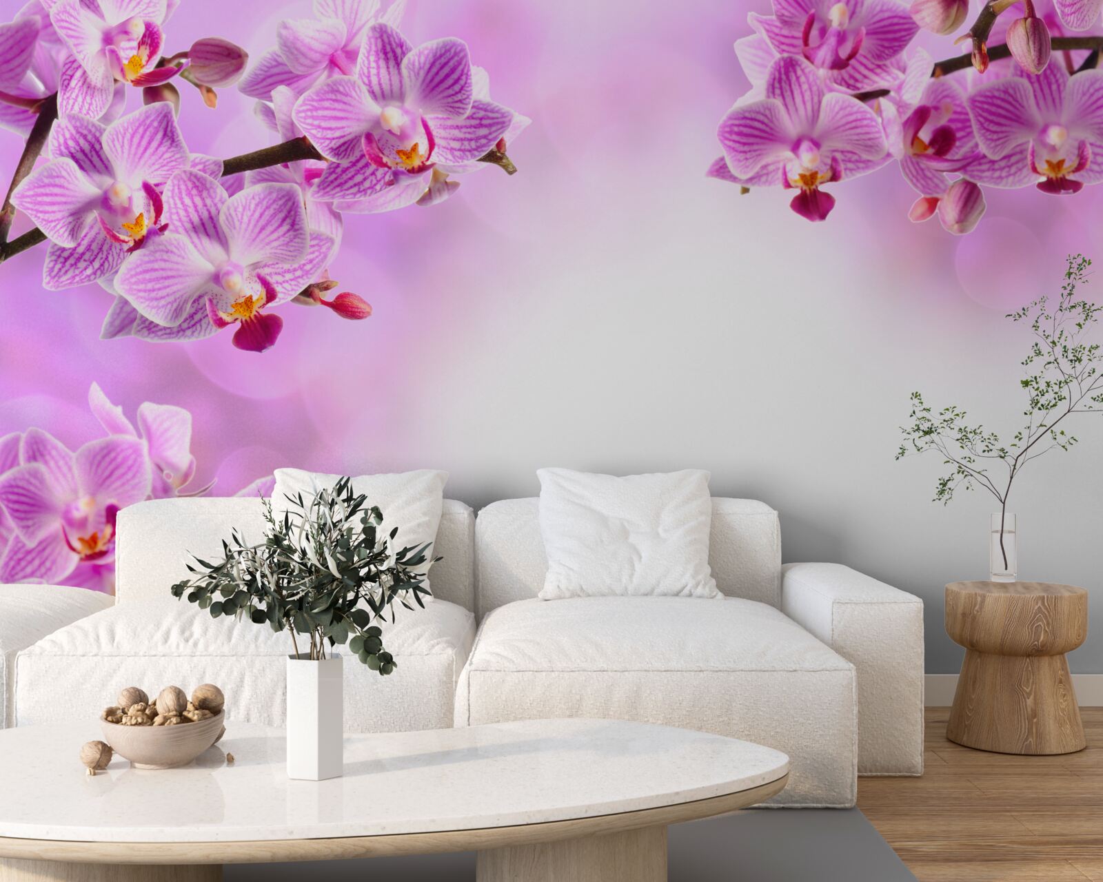 Fototapeta liliowe gałęzie orchidei pokryte kwiatami