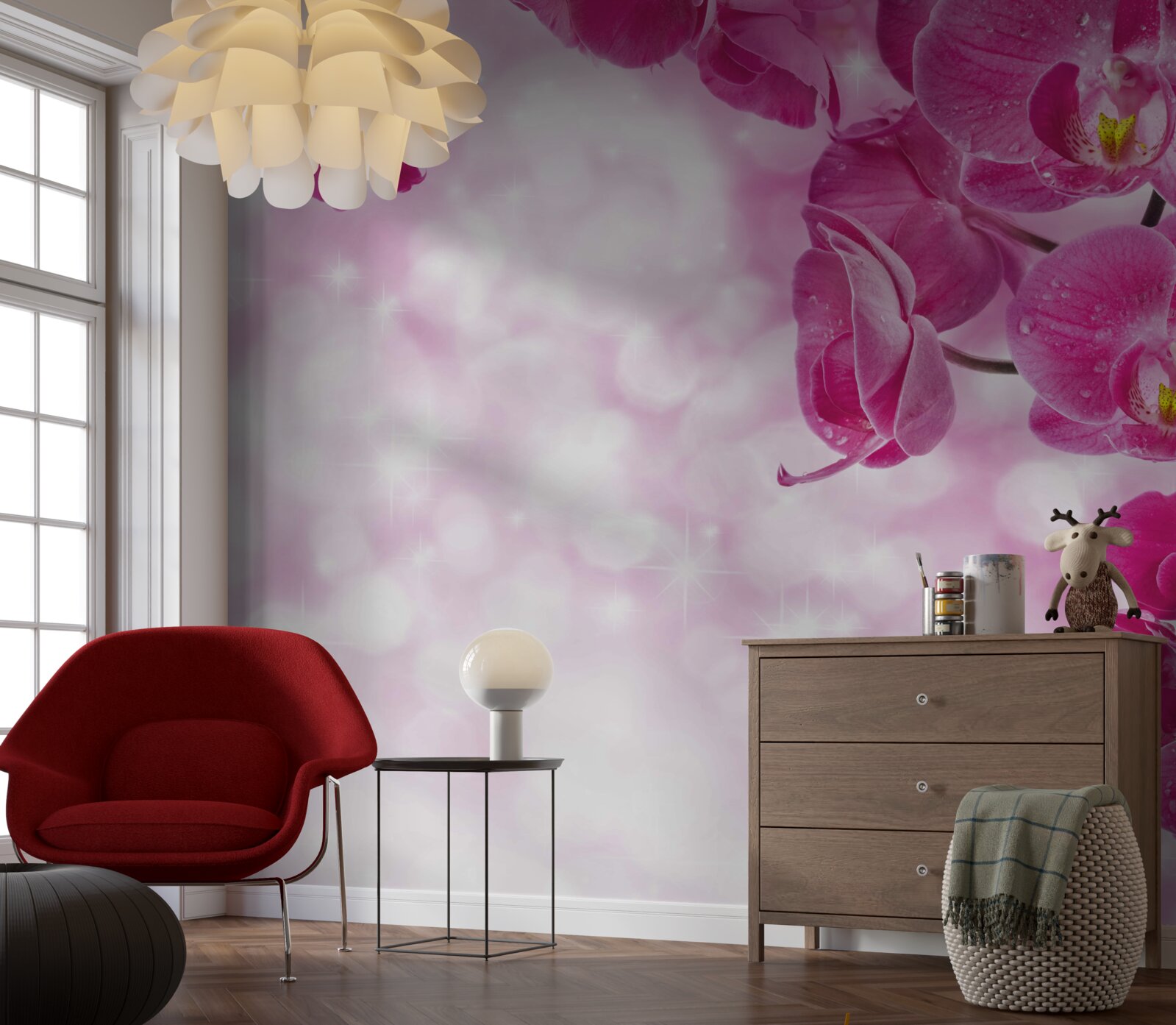 Fototapeta orchidea o delikatnym liliowym odcieniu