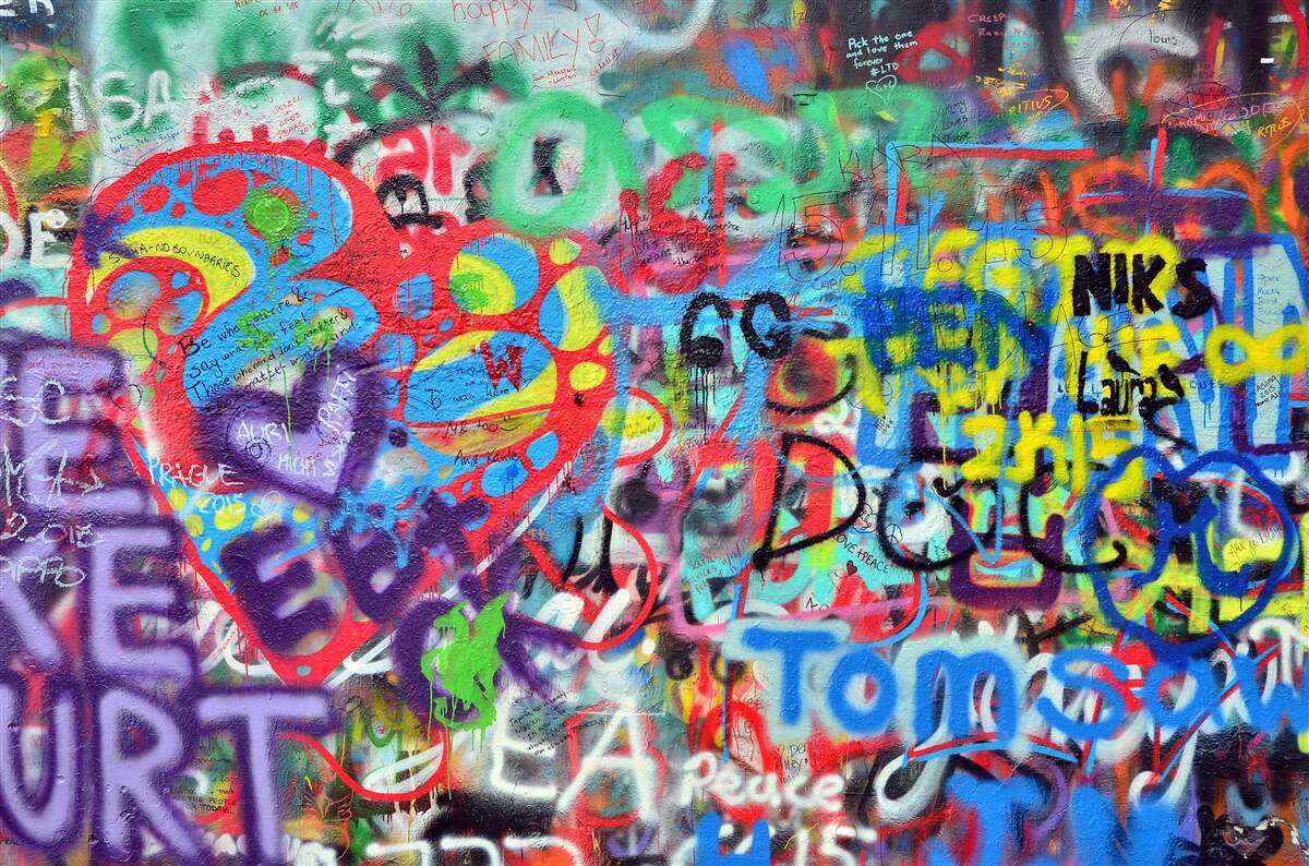 Fototapeta graffiti przedstawione na ścianie