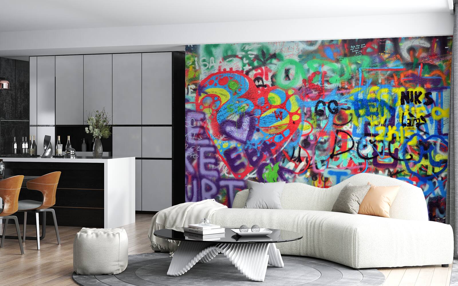 Fototapeta graffiti przedstawione na ścianie