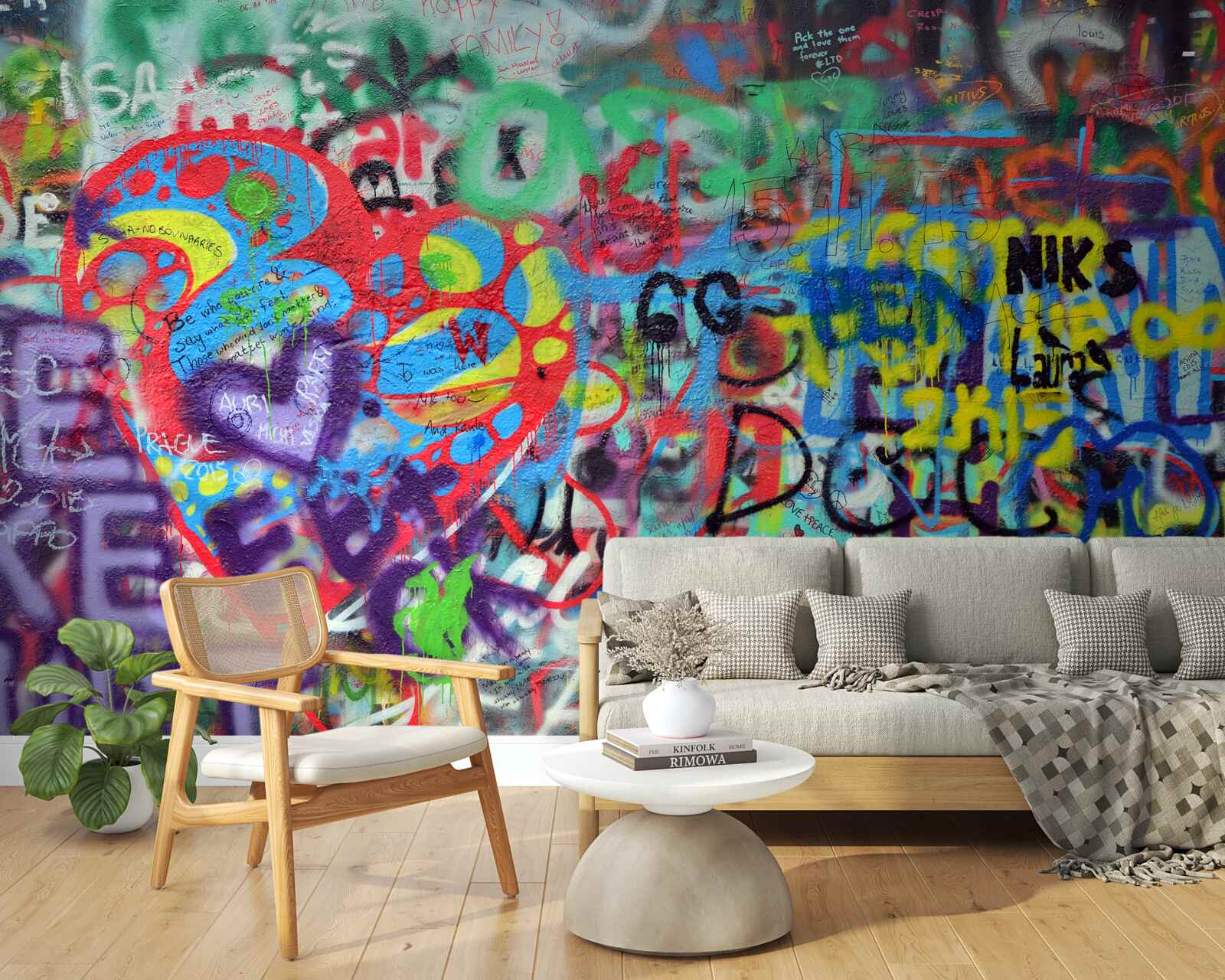 Fototapeta graffiti przedstawione na ścianie