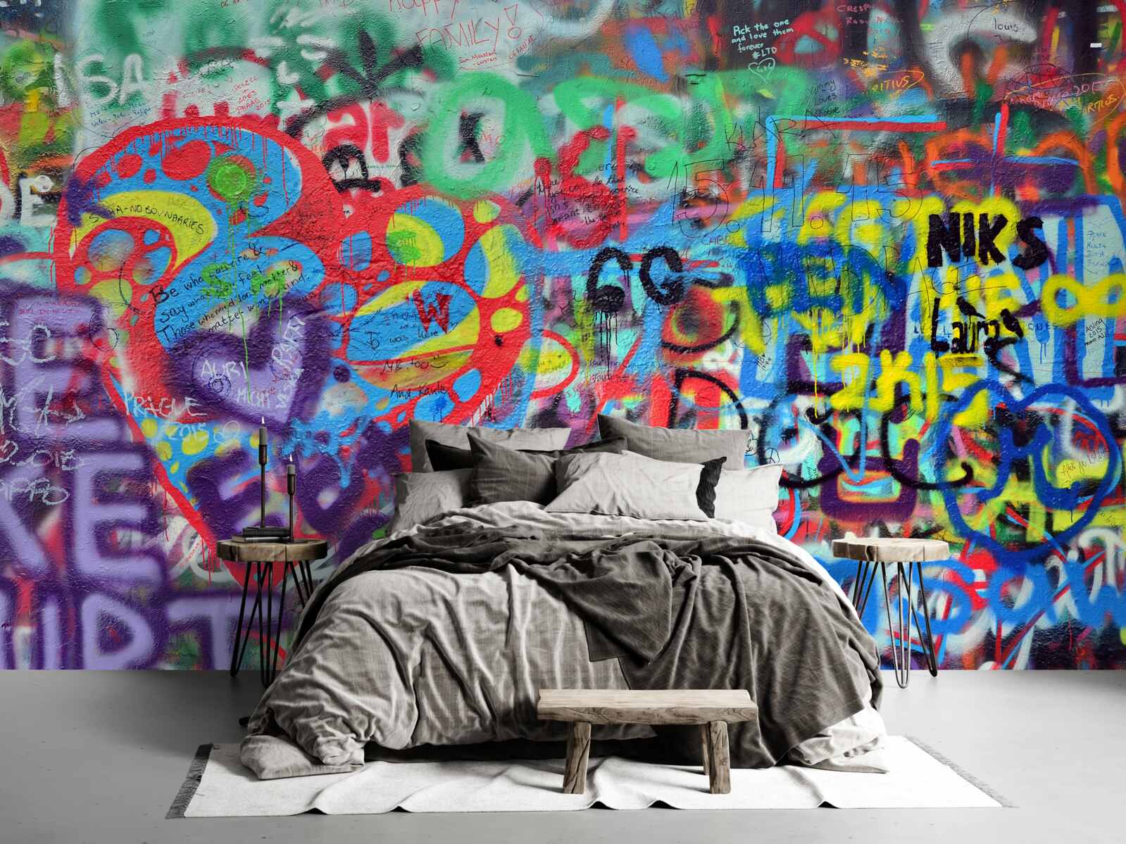 Fototapeta graffiti przedstawione na ścianie