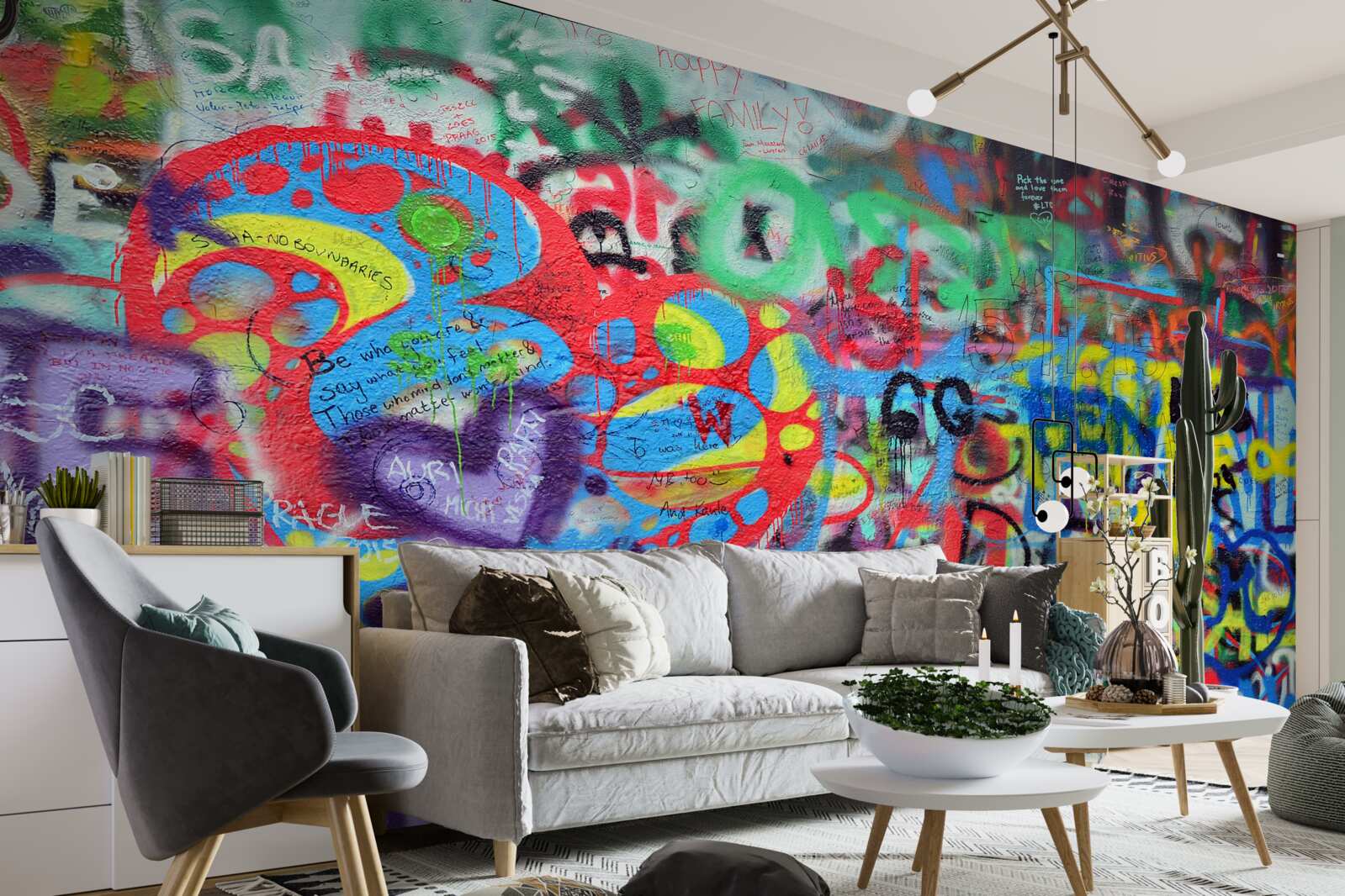 Fototapeta graffiti przedstawione na ścianie
