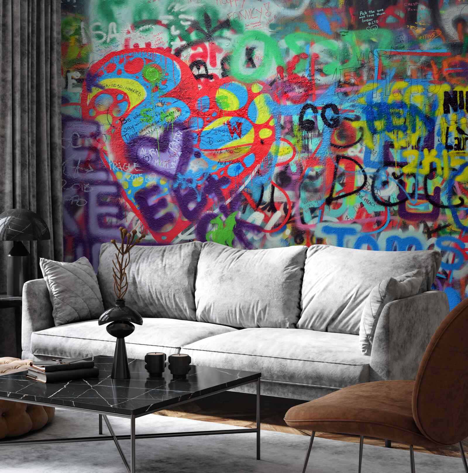Fototapeta graffiti przedstawione na ścianie