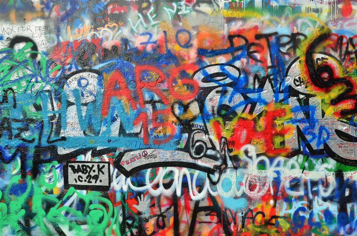 Fototapeta Ściana ozdobiona graffiti