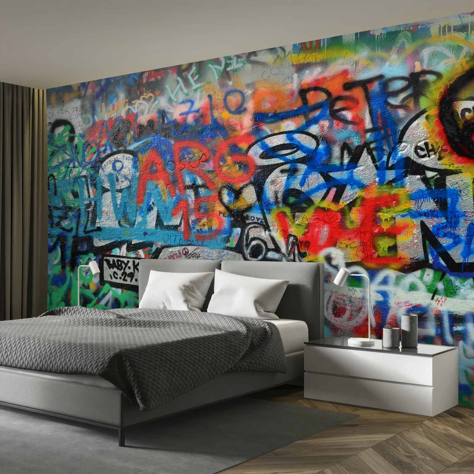 Fototapeta Ściana ozdobiona graffiti