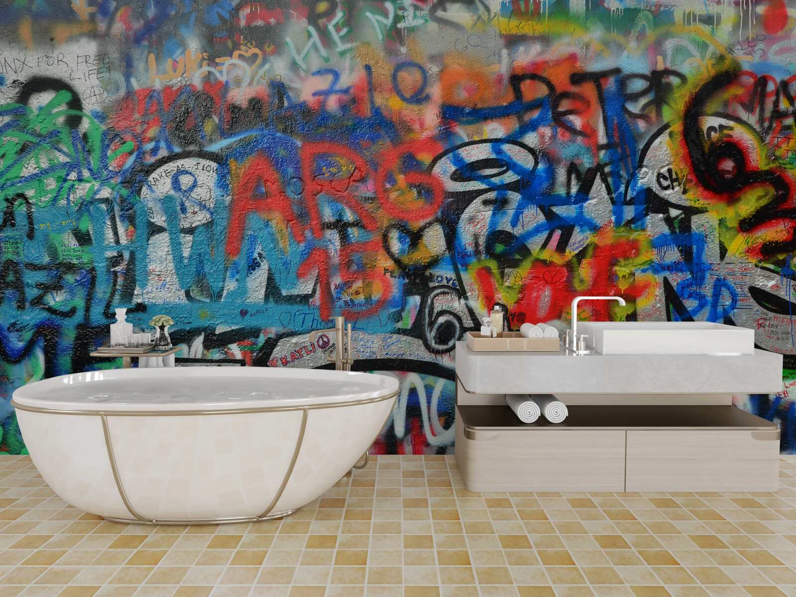 Fototapeta Ściana ozdobiona graffiti