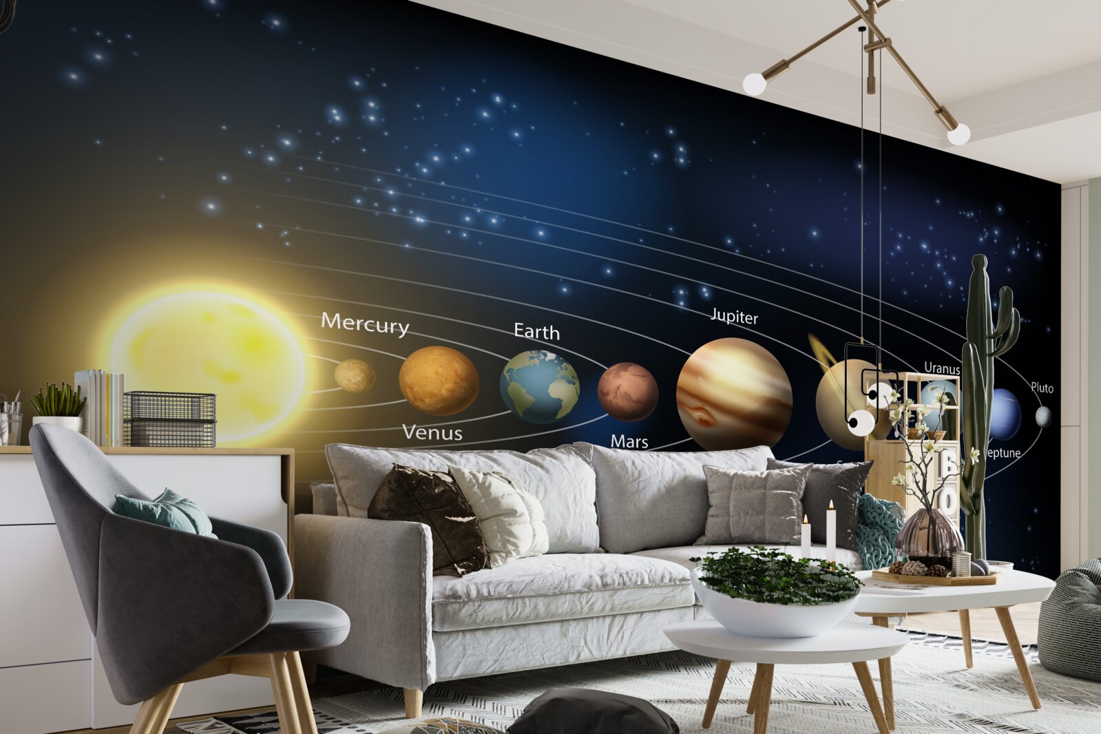 Fototapeta kolejność rotacji planet wokół naszej galaktyki