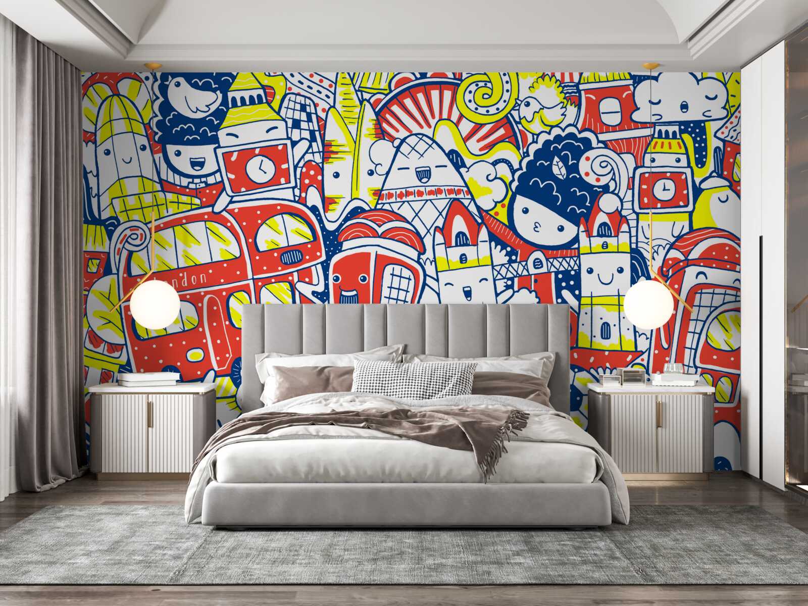 Fototapeta jasne graffiti na ścianie