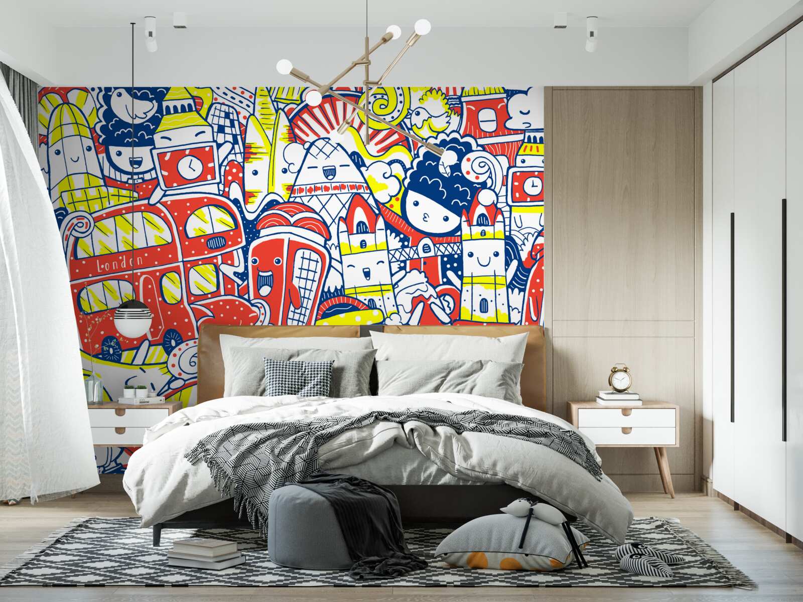 Fototapeta jasne graffiti na ścianie
