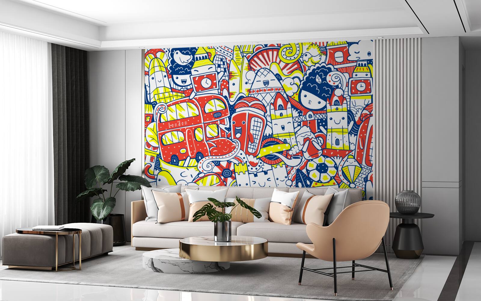 Fototapeta jasne graffiti na ścianie