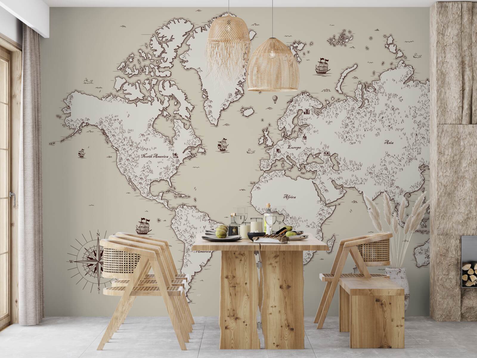 Fototapeta mapa świata bez oznaczeń i symboli