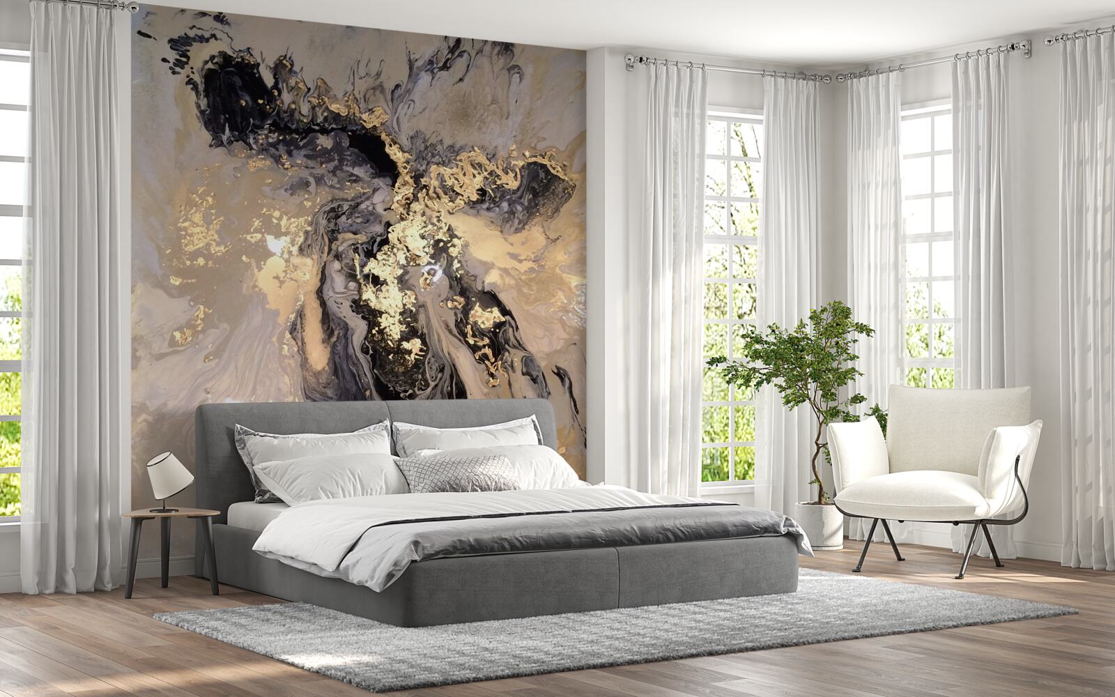 Fototapeta lustrzane odbicie ciemnych chmur na powierzchni wody