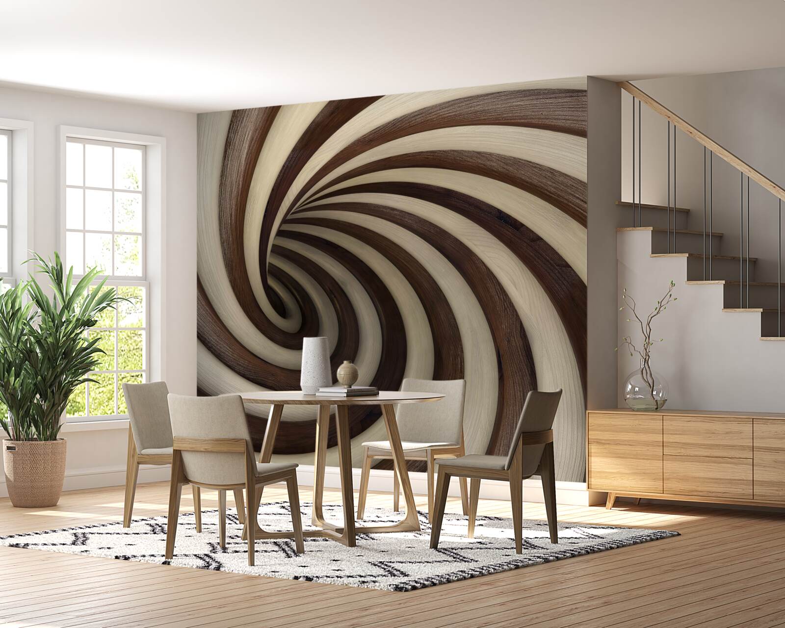 Fototapeta spiralny tunel wykonany z czekolady