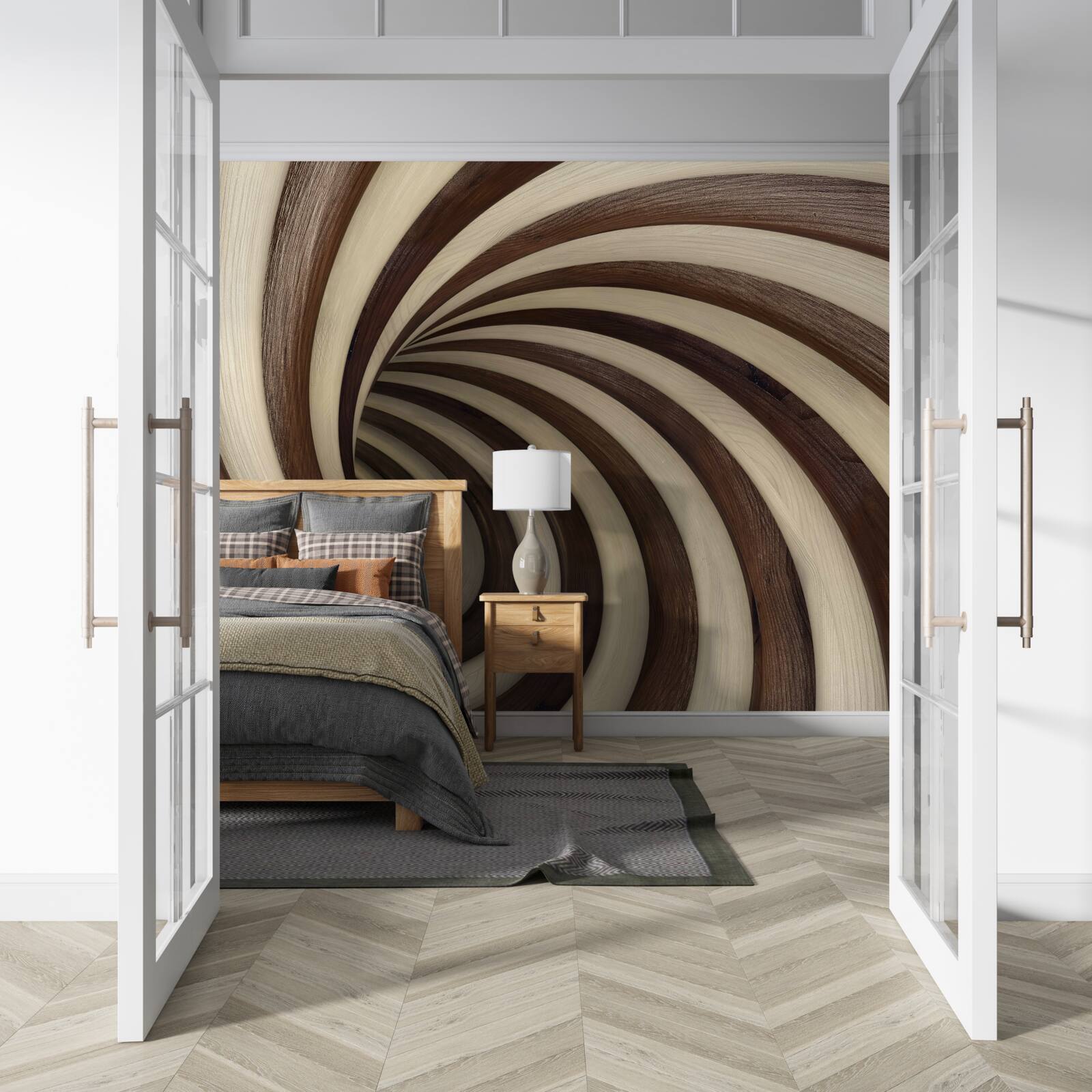 Fototapeta spiralny tunel wykonany z czekolady