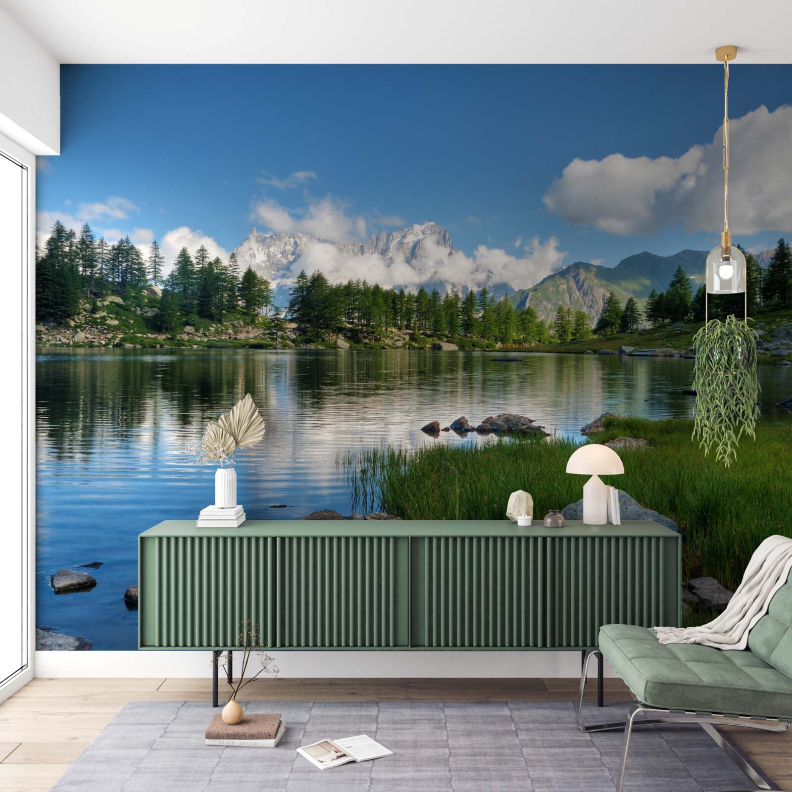 Fototapeta panorama górska z widokiem na rzekę