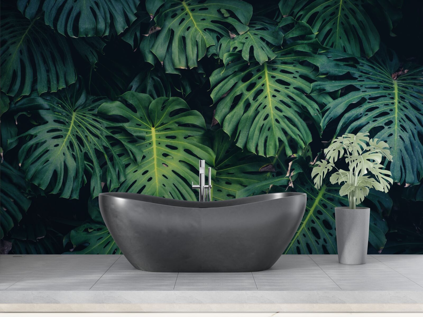 Fototapeta zielone liście dużych palm