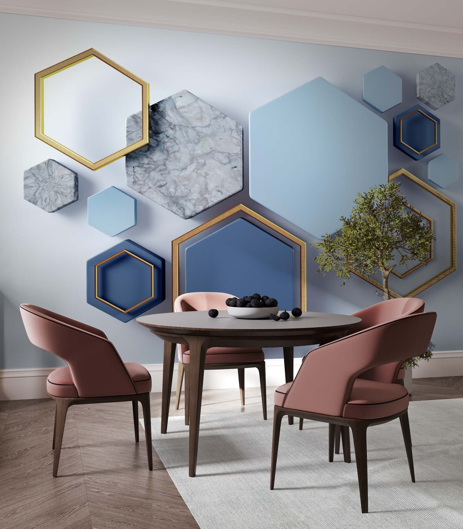 Fototapeta geometryczny abstrakcyjny projekt z sześciokątami