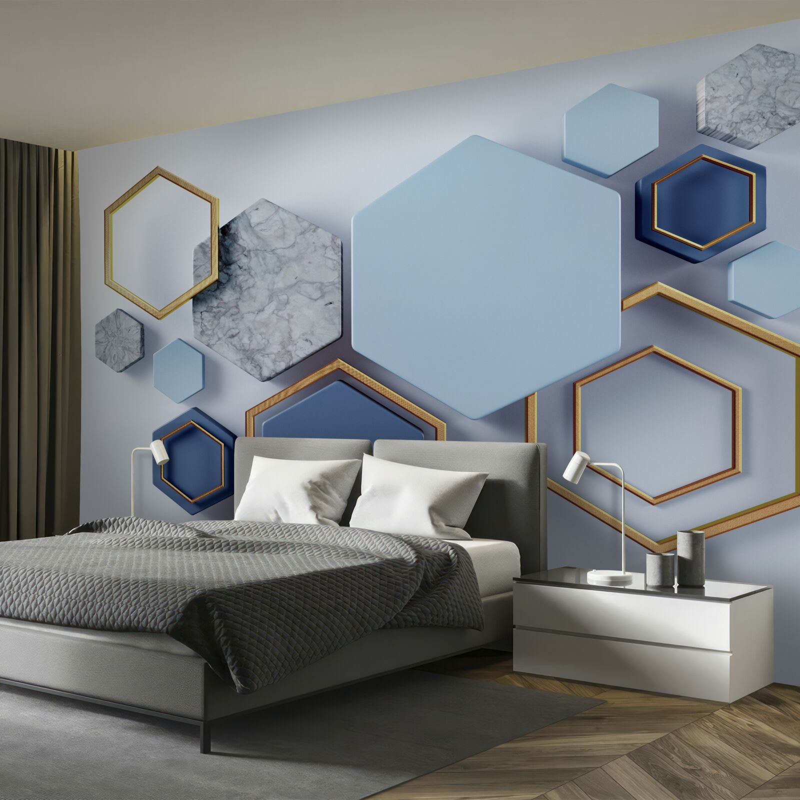 Fototapeta geometryczny abstrakcyjny projekt z sześciokątami