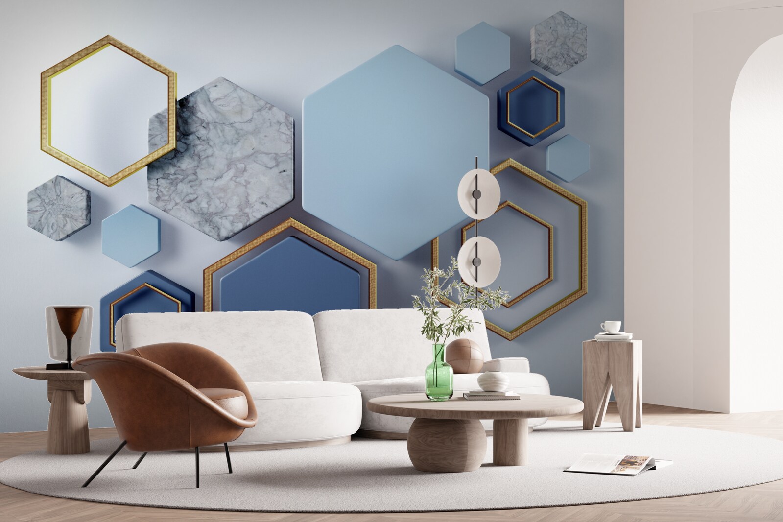 Fototapeta geometryczny abstrakcyjny projekt z sześciokątami
