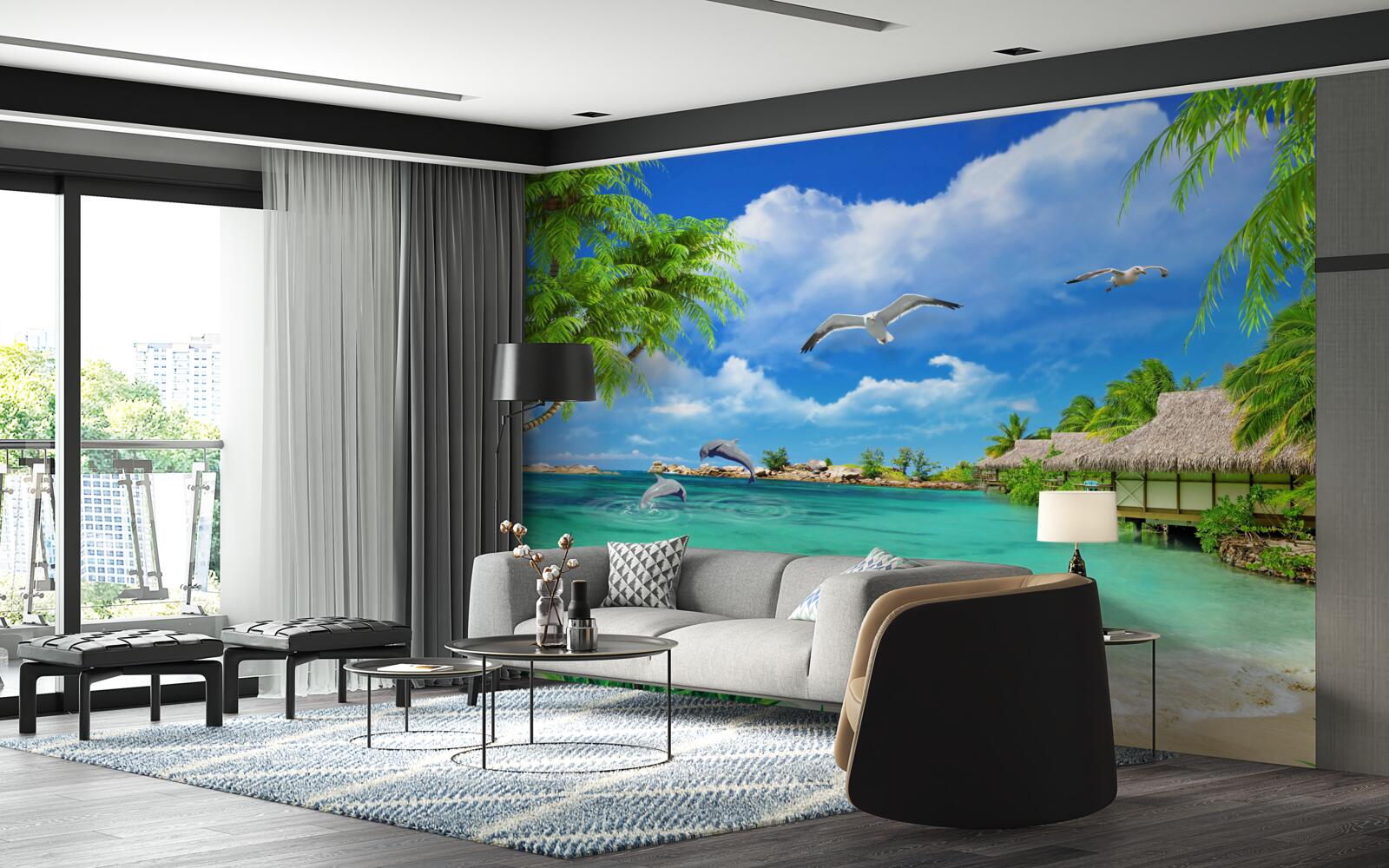 Fototapeta letni bungalow na plaży