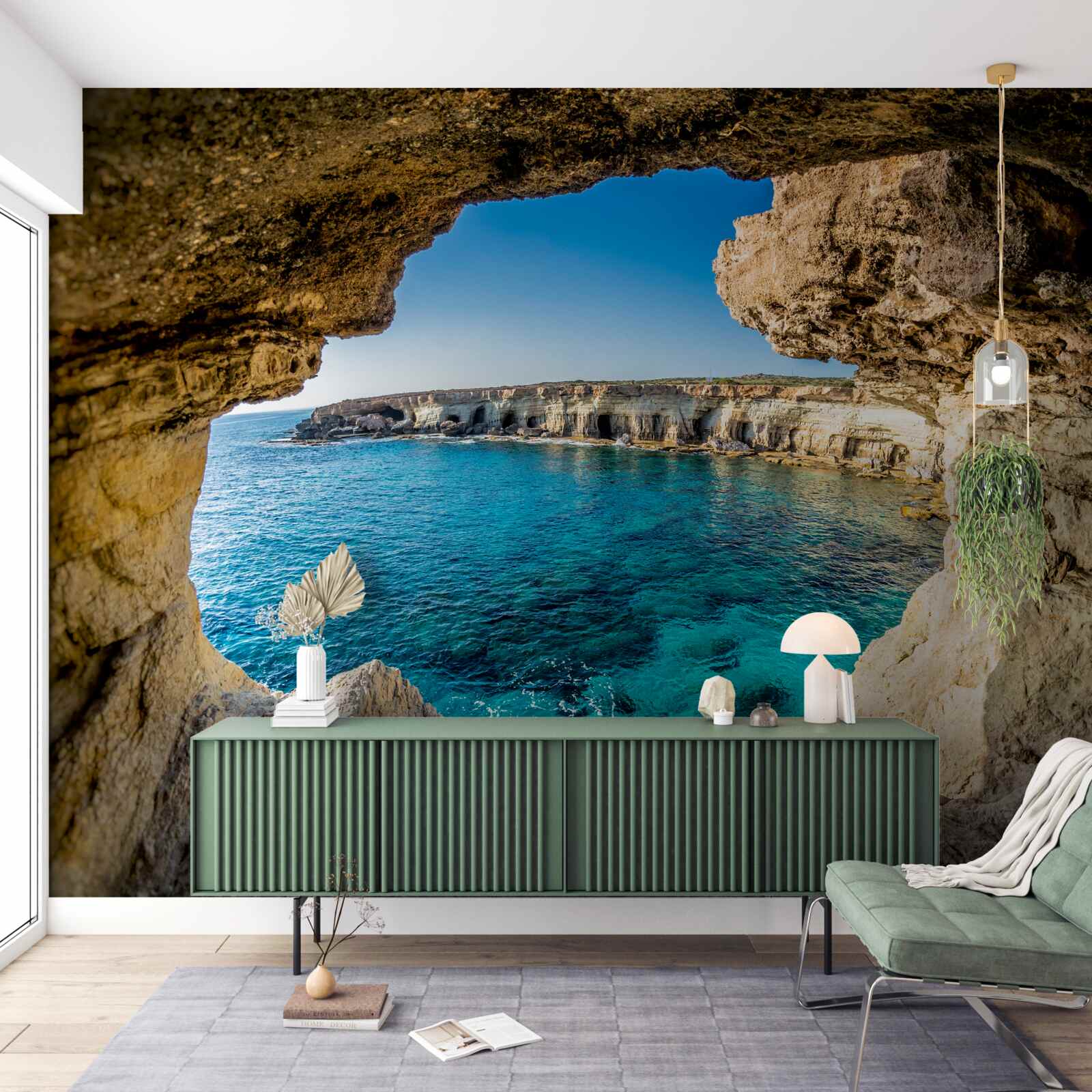 Fototapeta panorama oceanu ze szczytu klifu