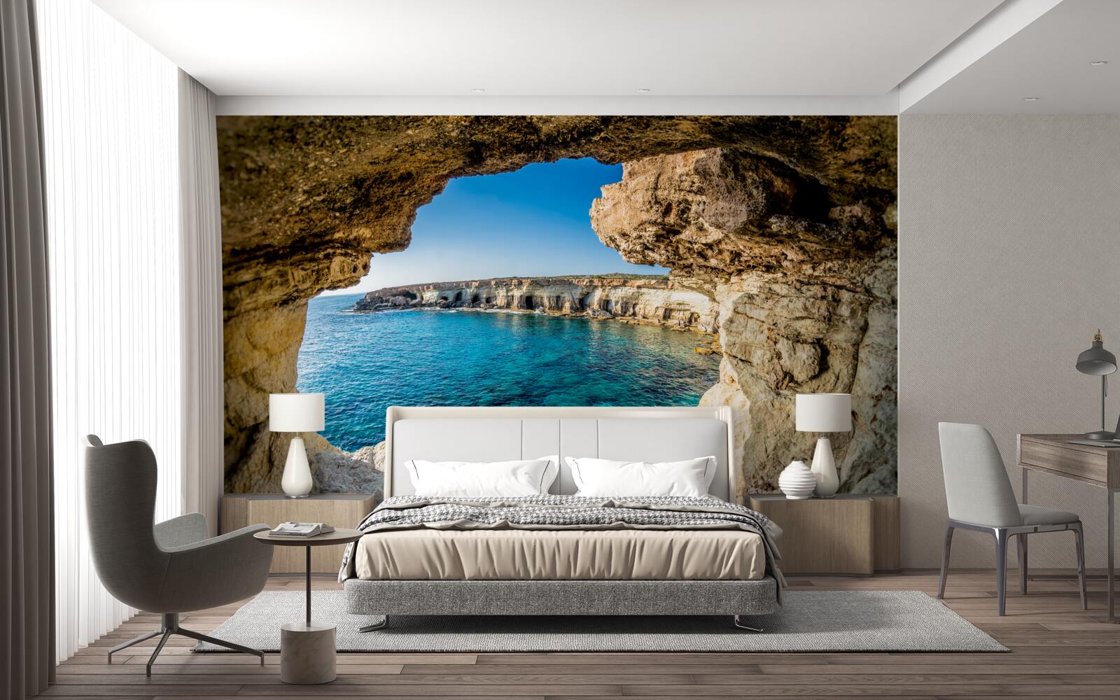 Fototapeta panorama oceanu ze szczytu klifu