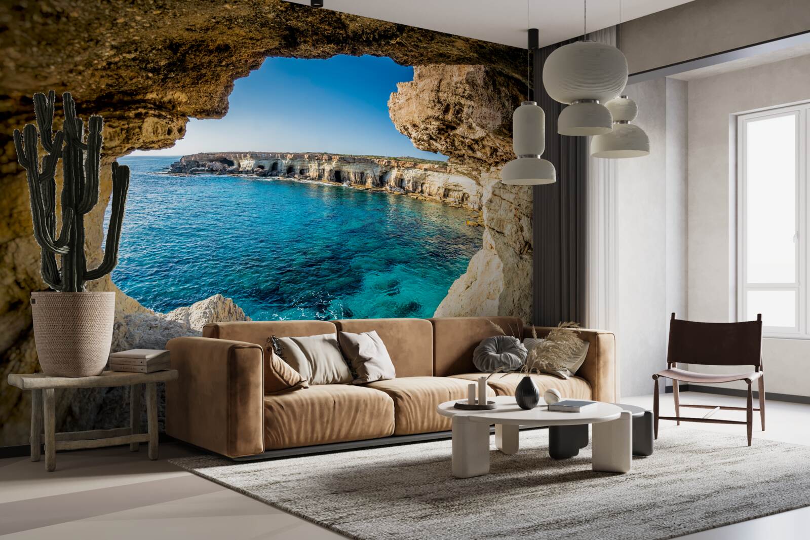 Fototapeta panorama oceanu ze szczytu klifu