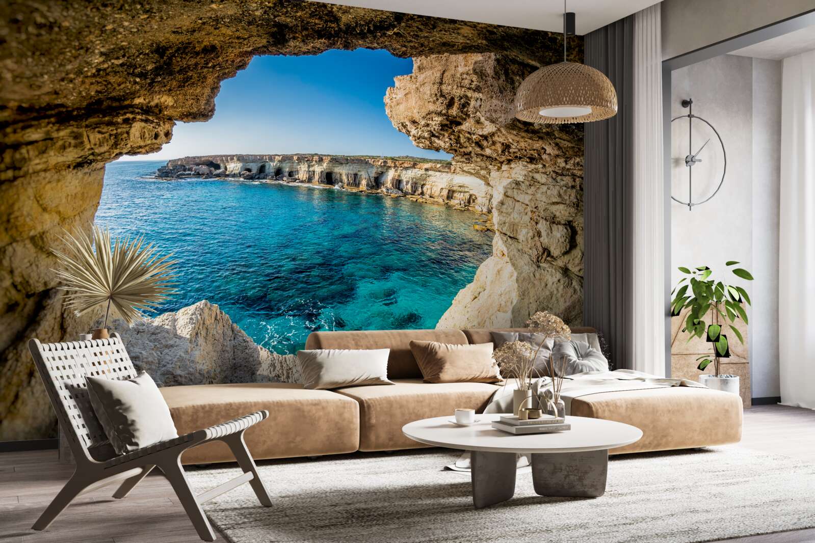 Fototapeta panorama oceanu ze szczytu klifu