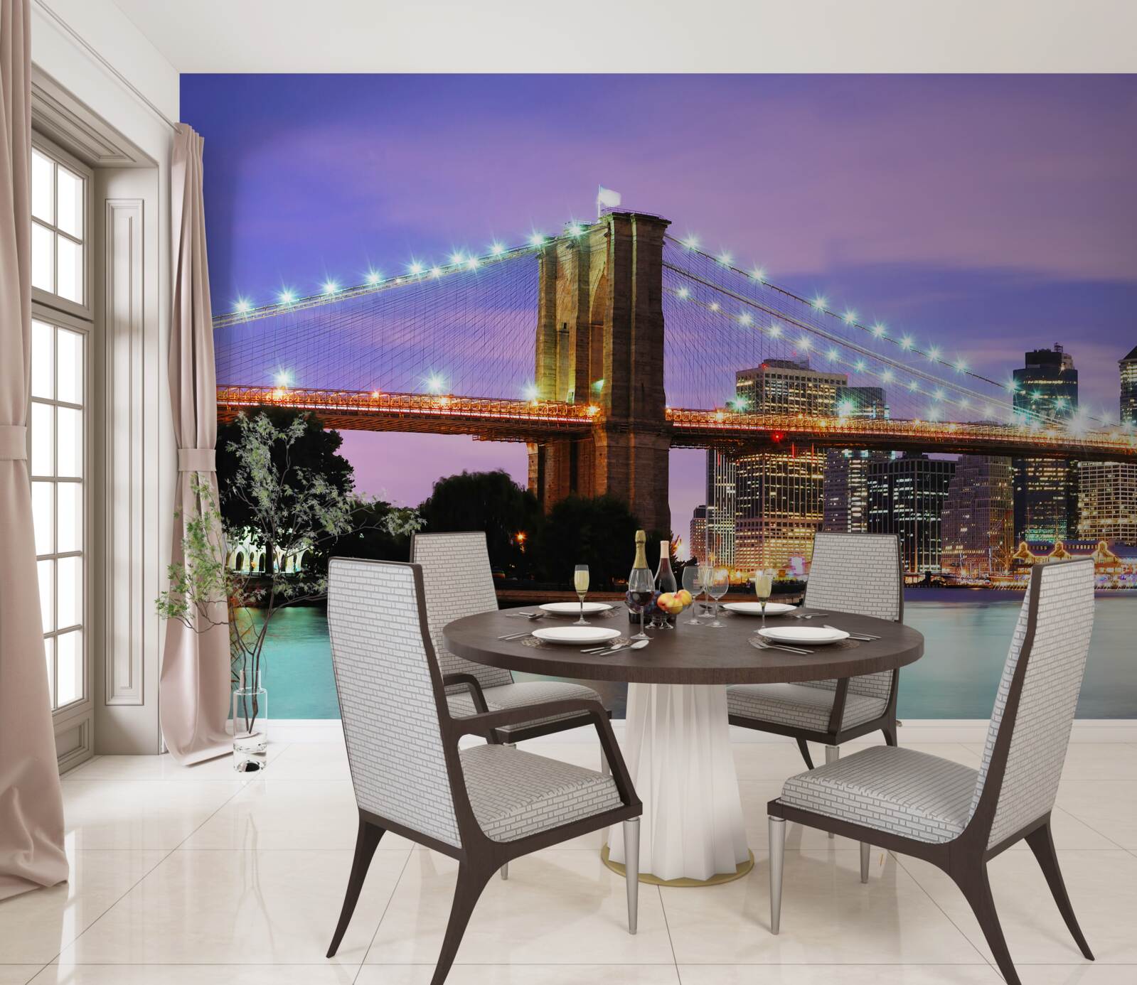 Fototapeta widok na manhattan nocą