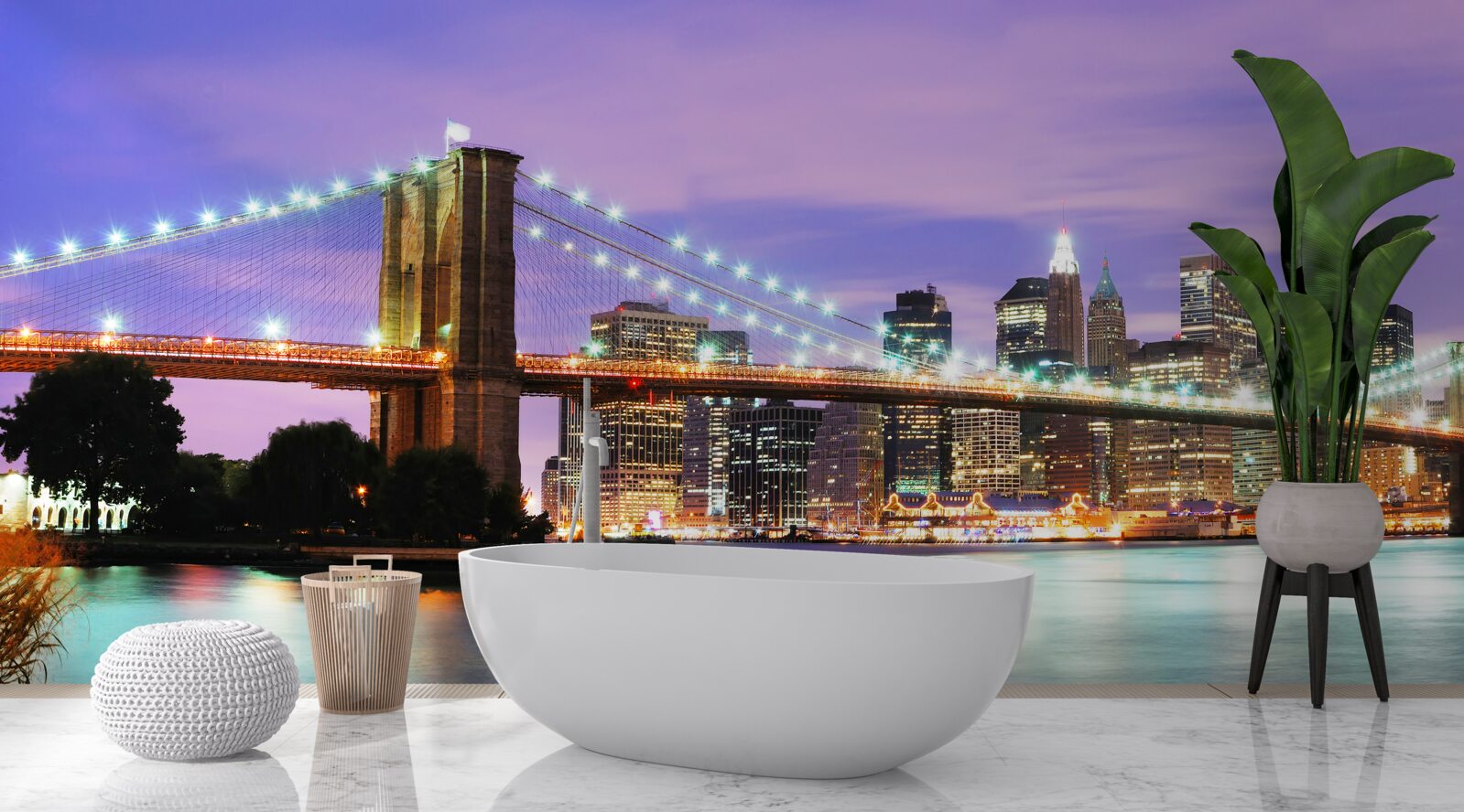 Fototapeta widok na manhattan nocą