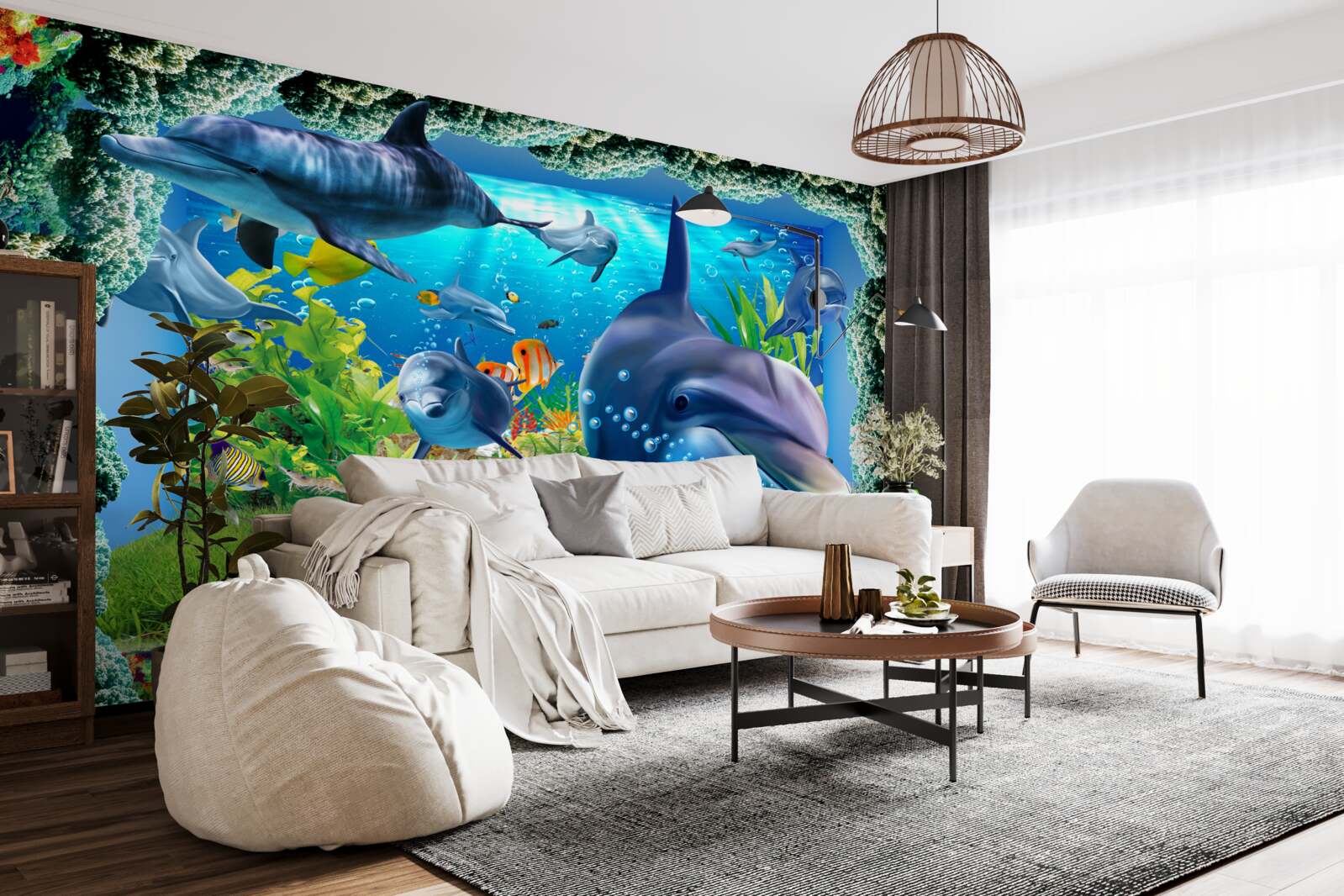 Fototapeta delfiny w środowisku wodnym