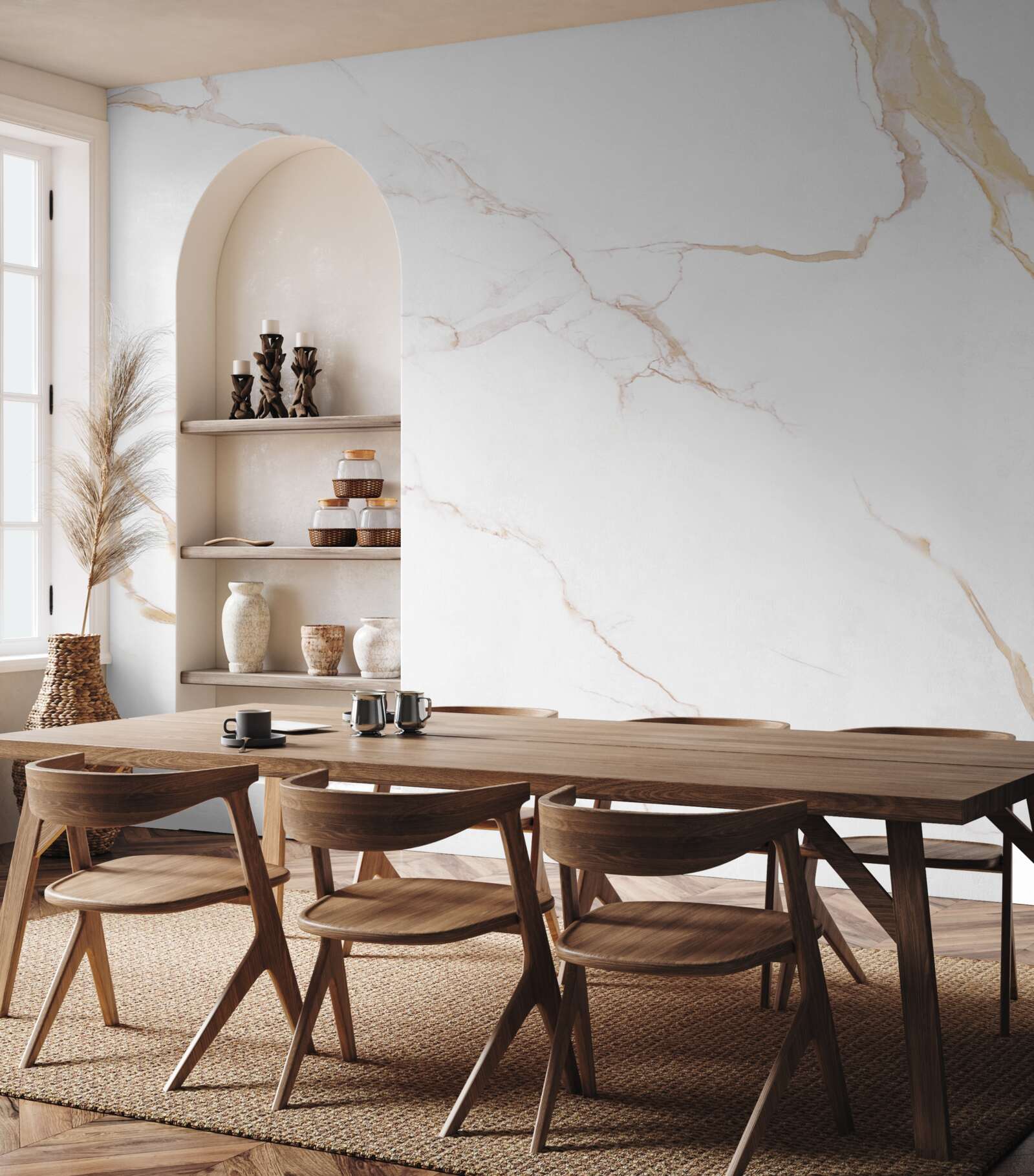 Fototapeta jasnobrązowe płytki porcelanowe