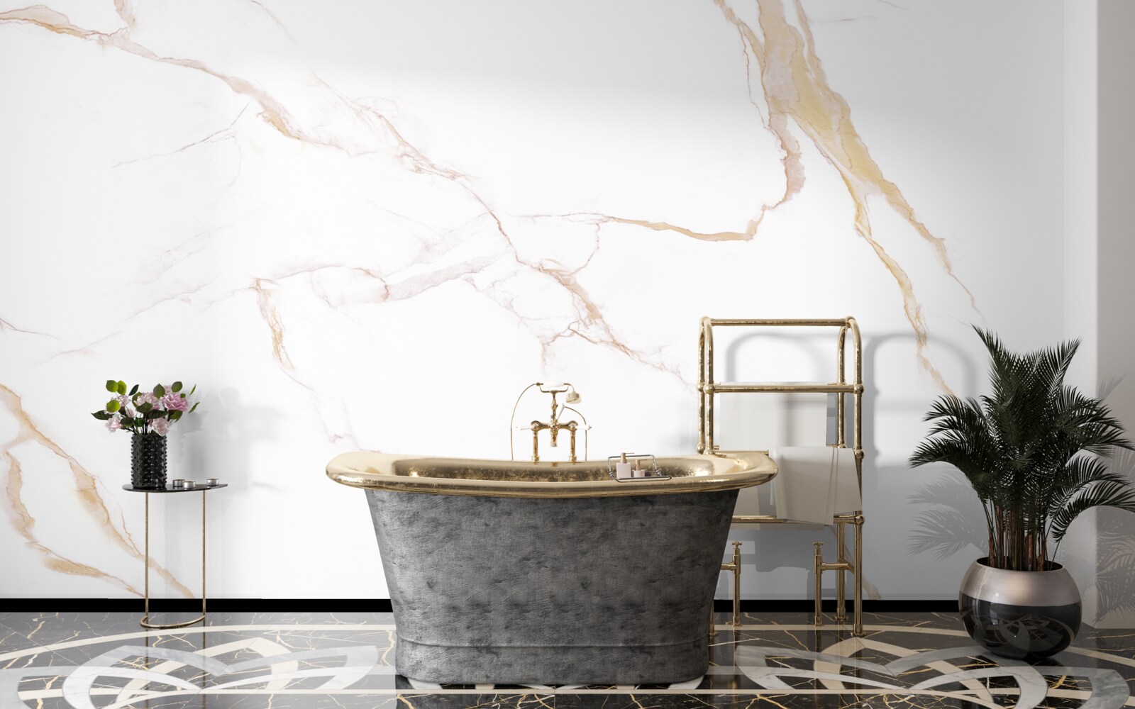 Fototapeta jasnobrązowe płytki porcelanowe