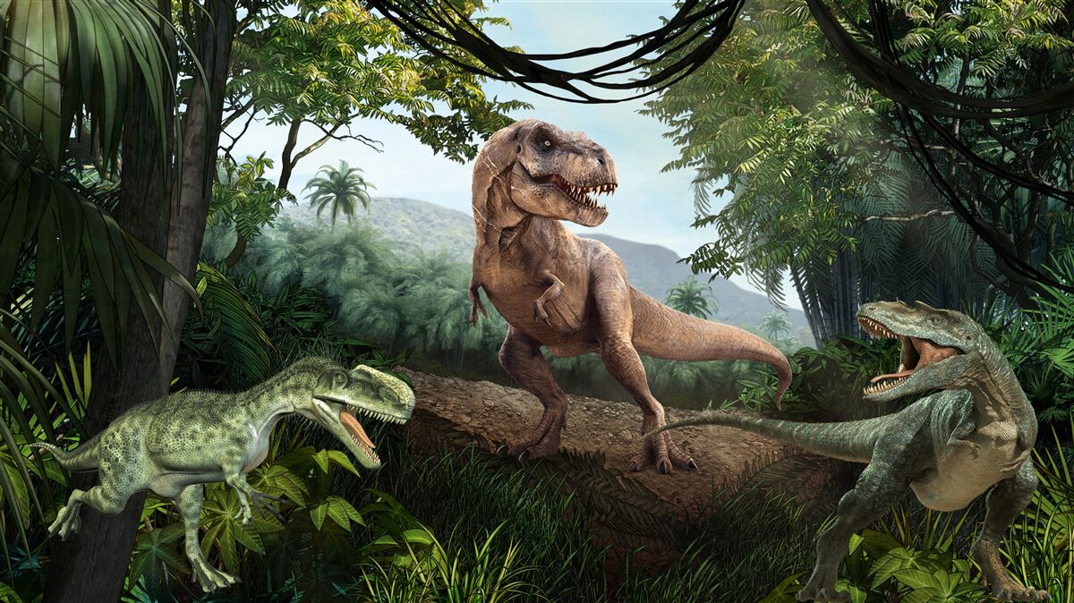 Fototapeta okres dinozaurów w strefie tropikalnej