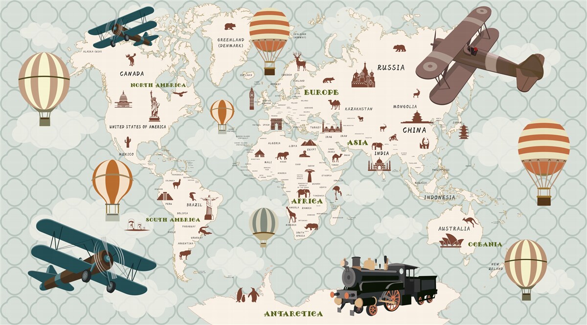 Fototapeta mapa świata dzieci