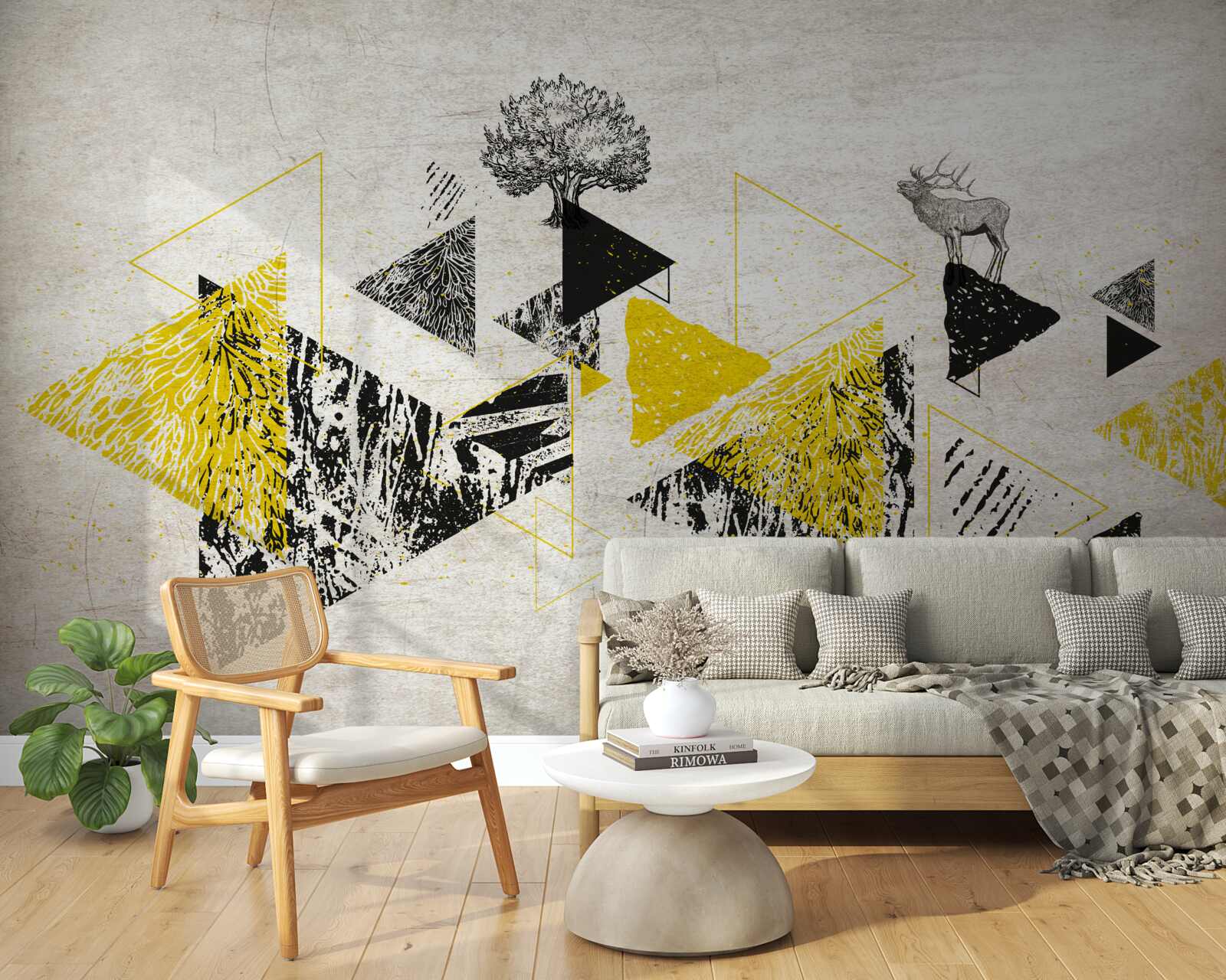 Fototapeta abstrakcyjna geometria jesiennego lasu