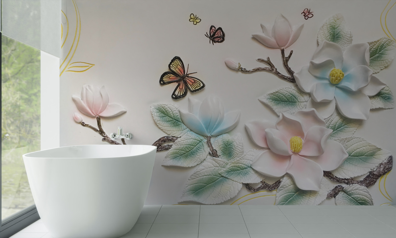 Fototapeta magnolia otworzyła swoje kwiaty przed ćmami